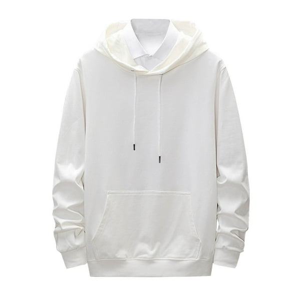 Cotton Hoodies for Mens Solid Basic Long Sleeve Sweatshirt Athletic Stretch Ultra Soft Textured Pullover Sweater Blouses Drawstring Adjustable Relaxed Fit Thermal Shirt Comfy Fall Outfits 2025