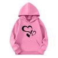 Cotton Hoodies Sweashirts for Boys Girls 3-14 Years Long Sleeve Cute Hearts Printed Valentines Outfits Gifts (13 Years, Pink)