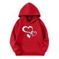 thumbnail image 1 of Cotton Hoodies Sweashirts for Boys Girls 3-14 Years Long Sleeve Cute Hearts Printed Valentines Outfits Gifts (7 Years, Red), 1 of 5