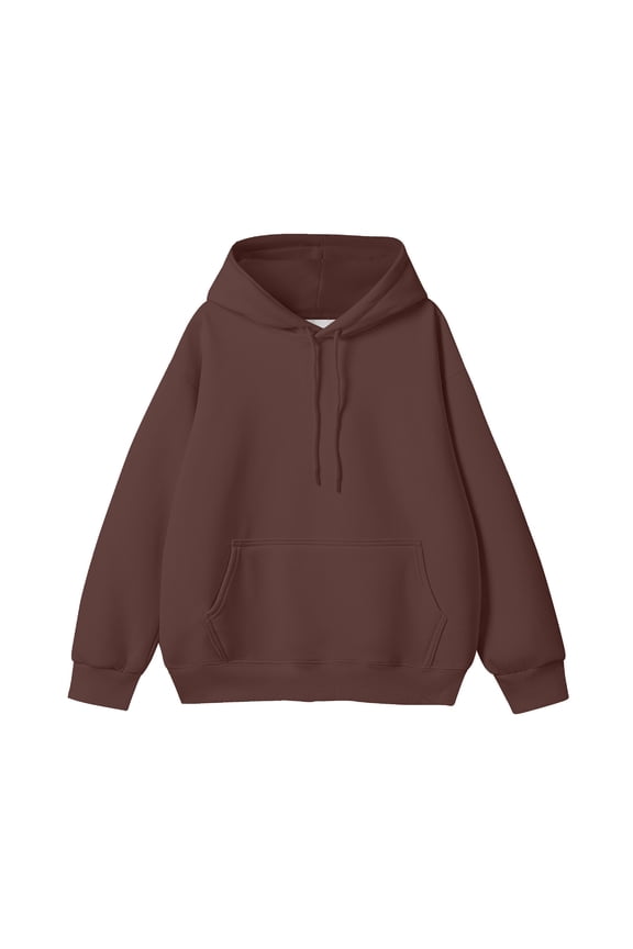 Cotton Hoodies for Men Teen Boys Casual Drawstring Hooded Sweatshirt Plain Pullover Long Sleeve Fall Winter Tops (M, Coffee)