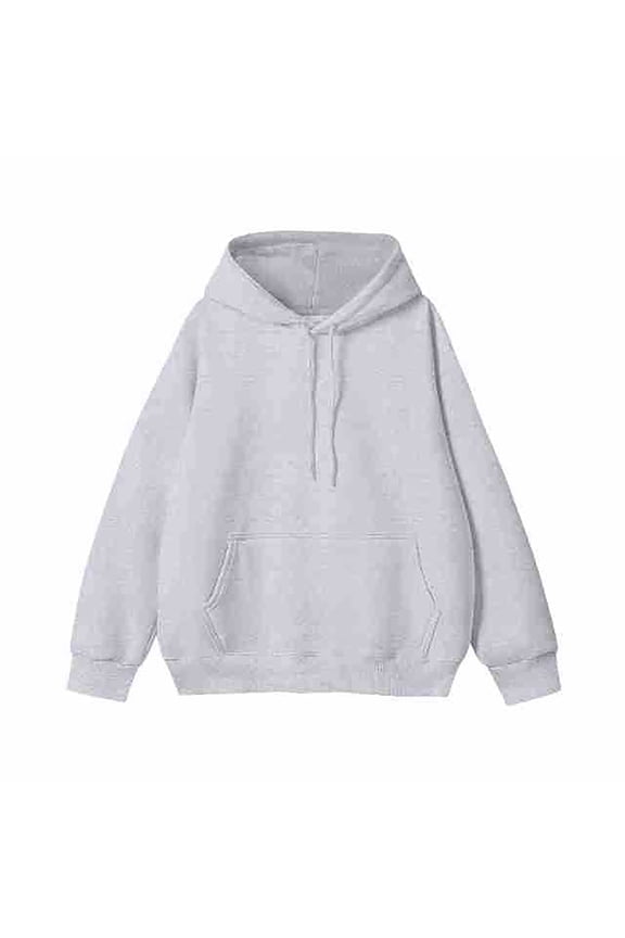 Cotton Hoodies for Men Teen Boys Casual Drawstring Hooded Sweatshirt Plain Pullover Long Sleeve Fall Winter Tops (S, Gray)