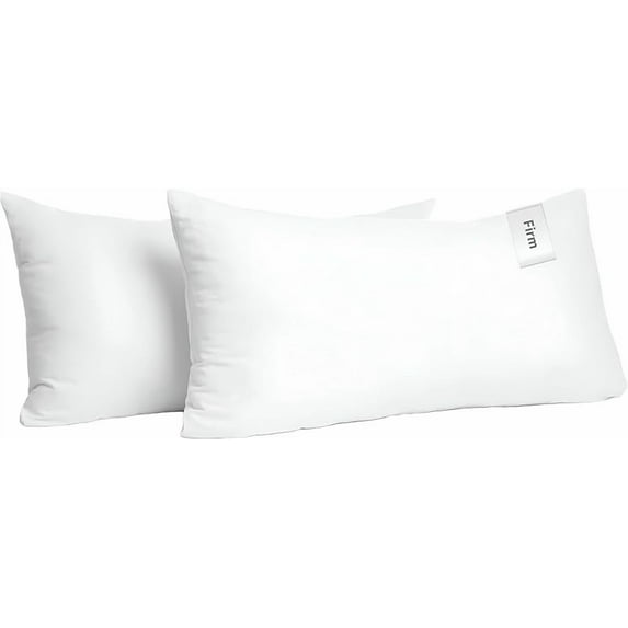 Cotton Hotel Pillows, U.S. Made Hypoallergenic Pillows with Down Alternative Fiber Fill for Side & Back Sleepers, Set of 2, Three Comfort Levels, (Soft, Medium, Firm) Medium