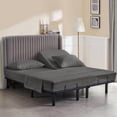 thumbnail image 1 of The Cotton Hub King Size Top 30" Split Flex Head 4-Piece Sheet Set for Adjustable Beds, 600 Series Pima Cotton Fits 7-9" Deep Pocket (Dark Gray, Stripe), 1 of 7