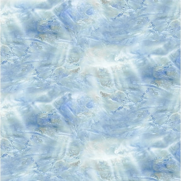 Cotton Ice Icy Snowing Blizzards Cold Winter Frozen Landscape Medley Elizabeth Studios Blue Cotton Fabric Print by the Yard (20003COOLBLUE)