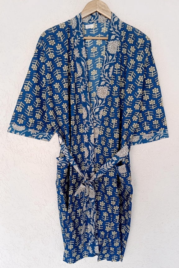 Cotton Indian Beach Kimono Robe ,Kimono Robe,Cotton Robe,Shower Robe, Maternity Robe Bath robe Dressing Gown Beachwear long