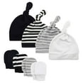 thumbnail image 1 of Cotton Infant Beanie Mitten Sets Knot Newborn Girl Cap Soft Baby Boys Girls Beanies Toddler boy winter Hats and Gloves 4 Sets for 0-6 Months, 1 of 5