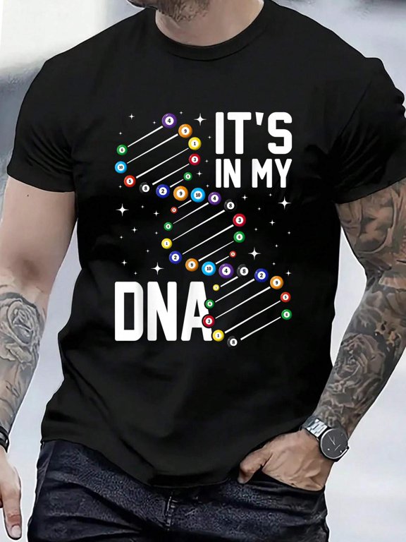 Cotton It's In My DNA - Pool Billiard T-Shirt Men's Casual Short Sleeve Graphic Tee