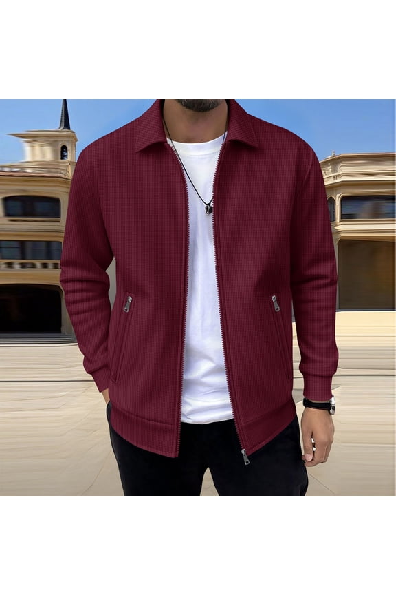Cotton Jackets for Men Long Sleeve Full Zipper Shacket Lightweight Collared Early Spring Clothes 2026