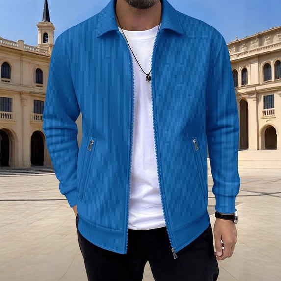 Cotton Jackets for Men Long Sleeve Full Zipper Shacket Lightweight Collared Early Spring Clothes 2026