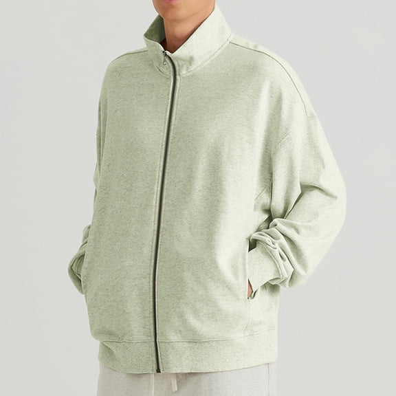 Cotton Jackets for Men Long Sleeve Zip Up Stand Collared Coats Mens Casual Solid Lightweight Comfort Going Out Work Outerwear Jacket with Pockets