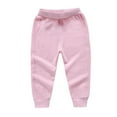 thumbnail image 1 of Cotton Jogger Pants for Toddlers Kids Elastic Waist Casual Sweatpants for Boys Girls Soft Trousers (7 Years, Pink), 1 of 4