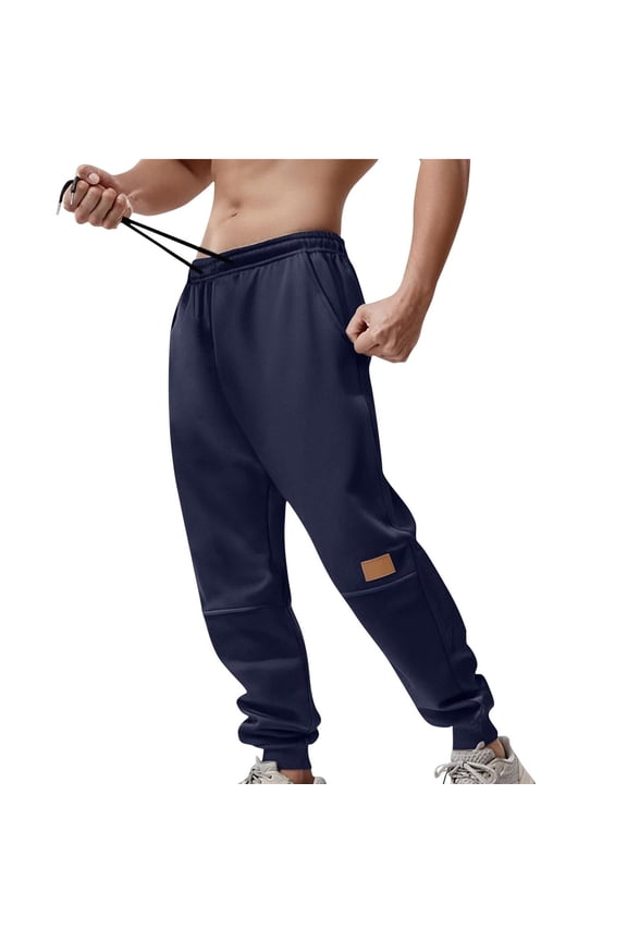 Cotton Joggers For Men Casual Loose Fit Big And Tall Drawstring Sweatpants Workout Athletic Running Pants With Pockets