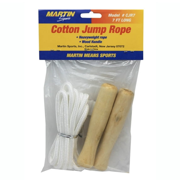 Cotton Jump Rope, 7-Foot, Wood Handle, Pack of 12