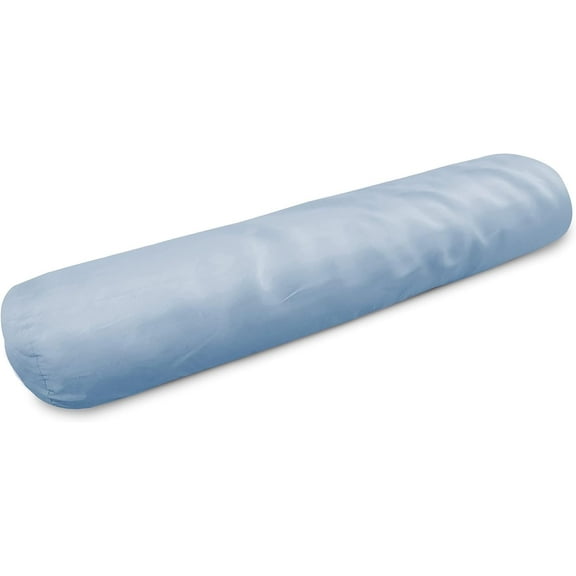 Cotton Body Pillow Cover - Hypoallergenic Body Pillow Case with Zipper - Blue Sateen 300T Kidney Bean Cover