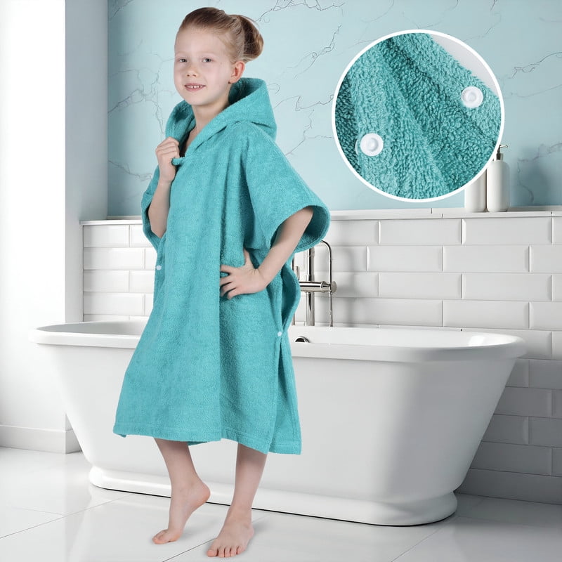Superior Lyron Kids Cotton Terry Medium Weight Hooded Poncho Bath