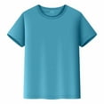 thumbnail image 1 of Cotton Kids T-Shirts Short Sleeve Summer Crew Neck Basic Tops Unisex Sky Blue 2-3 Years, 1 of 7