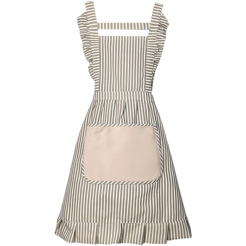 Cotton Kitchen Cooking Aprons,Vest Adjustable Bib Soft Chef Stripes Apron Two pockets with wide for Men Women