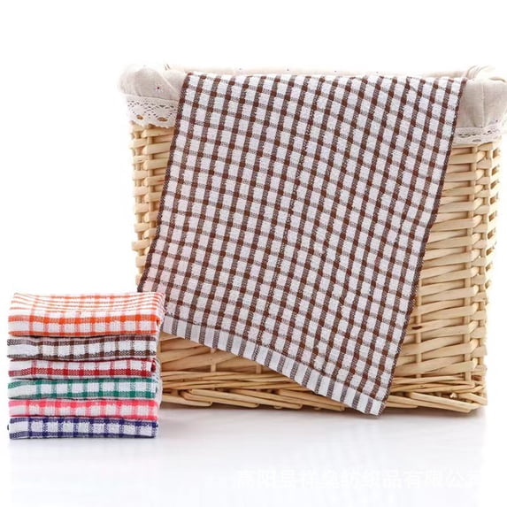 Cotton Kitchen Dish Towel Absorbent Dish Cloth for Washing Dishes Drying Tableware Cleaning Countertop Kitchen Household Cleaning,1PC,Bronze