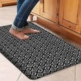 thumbnail image 1 of Cotton Kitchen Mat Cushioned Anti-Fatigue Rug, Non-Slip Mats Comfort Foam Rug for Kitchen, Office, Sink, Laundry - 18''x30'' IKAT BLACK, 1 of 5