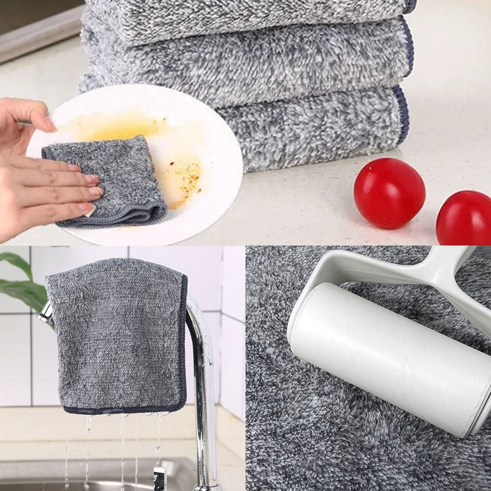 Cotton Kitchen Towels 5Pcs Household Cleaning Kitchen Dish Cloth