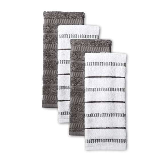 Cotton Kitchen Towels Set, 16"x26" Absorbent Dish Towels , Durable Reusable Cleaning Towels, College Dorm Room Cooking Essentials for Kitchen, Bathroom & Back to School Supplies