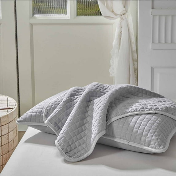 Cotton Knit Pillow Protector, Moisture-Wicking Full Wrap Pillow Core Isolation Cover for Sensitive Skin, Gray 29x19in