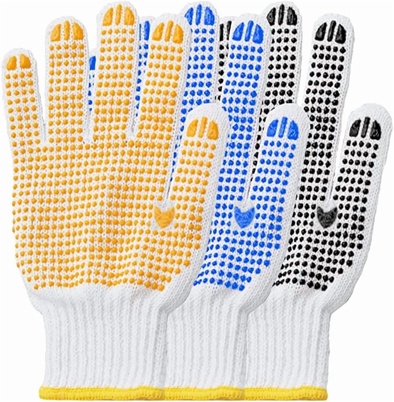 Cotton Knitted Safety Protection Work Gloves Soft Work Gloves with Dots for Painters Mechanics Industrial Warehouse Gardening Construction Men&Women