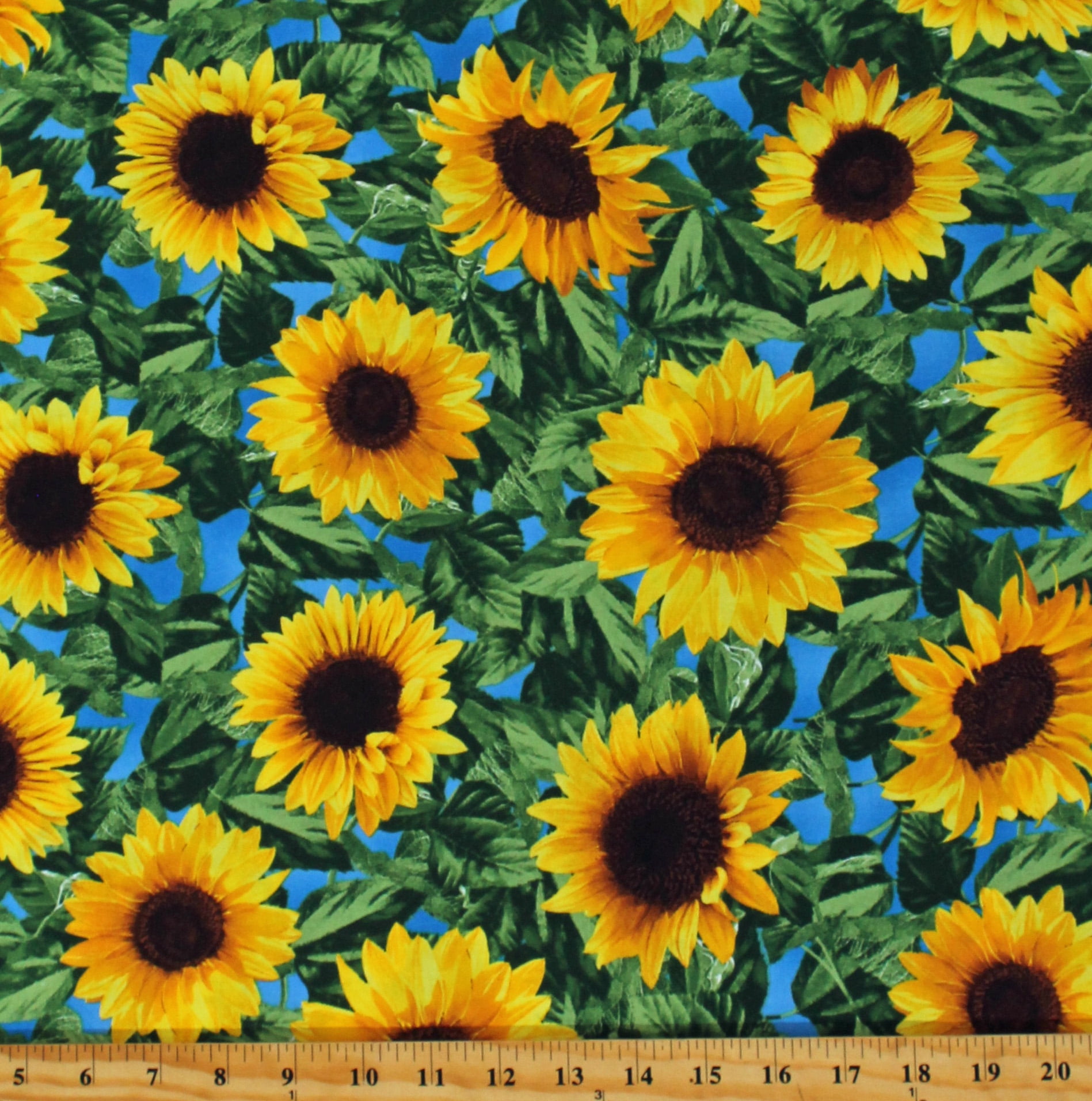 Sunflower Fabric Printed By the Yard on your choice of fabrics, Dark B –  Crafty Fabrics