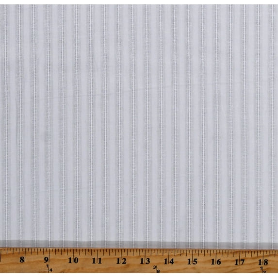Cotton Lawn Batiste White Tone on Tone Stripes 58" Wide Fabric by the Yard (2436P-1F)