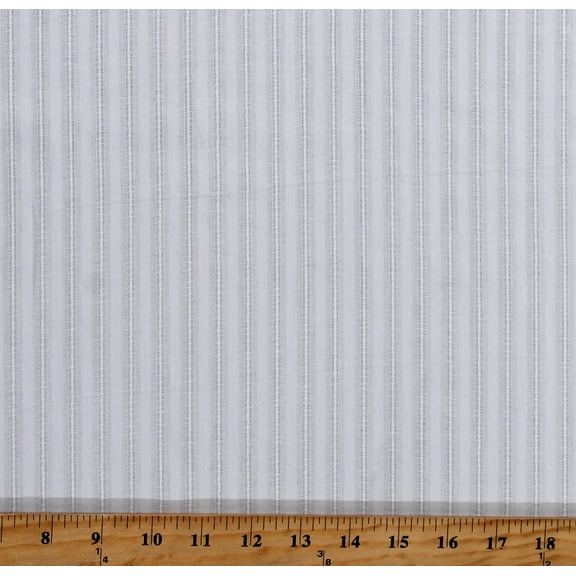 Cotton Lawn Batiste White Tone on Tone Stripes 58" Wide Fabric by the Yard (2436P-1F)