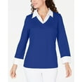 thumbnail image 1 of Cotton Layered-Look Woven Top Ultra Blue M, 1 of 1