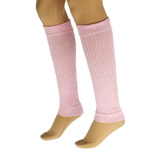 Cotton Leg Warmers for Women Pink 1 Pair Knitted Retro