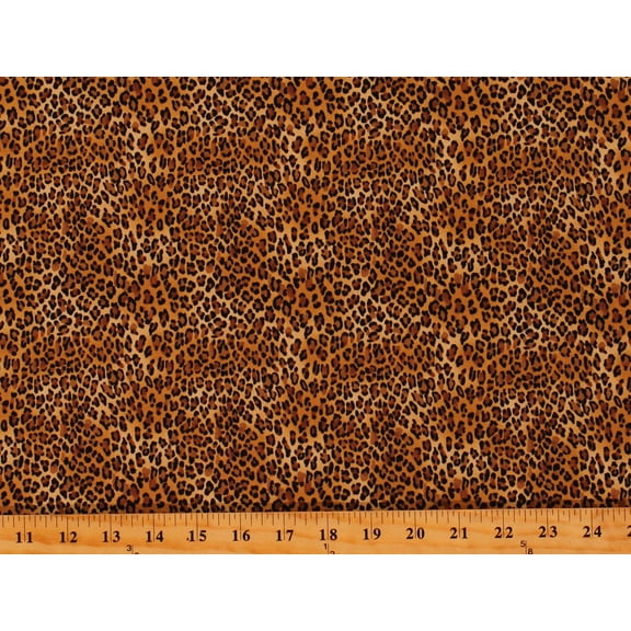 Cotton Leopard Print Cheetah Print Animals Brown Cotton Fabric Print by the Yard (WILD-C2722-LEOPARD)