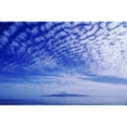 thumbnail image 1 of Cotton-Like Clouds In Blue Sky Over Smooth Ocean Water, Island In Distance. Poster Print (17 x 11), 1 of 3