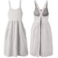 thumbnail image 1 of Cotton Linen Apron Cross Back Work Apron For Women With Pockets Pinafore Dress X Cross Halter Apron For Baking Chef Garden, 1 of 7
