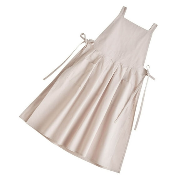 Cotton Linen Apron Home Garden Kitchen Painting Pinafore Florist Shop Overalls