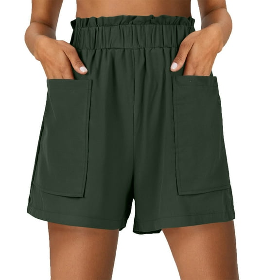 Cotton Linen Beach Shorts for Women Dressy Casual Woman Summer High Waist Sweat Shorts Comfy Flowy Trendy Outfits