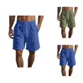 thumbnail image 1 of Cotton Linen Bermuda Shorts for Men Lightweight Breathable Elastic Waist Wide Straight Leg Beach Shorts with Pockets, 1 of 6