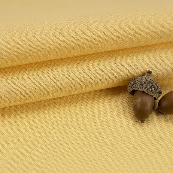 Cotton Linen Blend Fabric for Sewing, Breathable Plain Weave Fabric by the Yard, Soft Drape Material for DIY Curtains Pillow Covers and Apparel, 1.09 Yard Continuous Cut (Luminous Yellow)