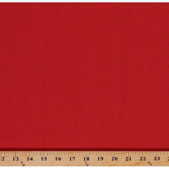 Cotton Linen Blend Freespirit Essentials Red Fabric Sold By the Yard (LILS019-RED)