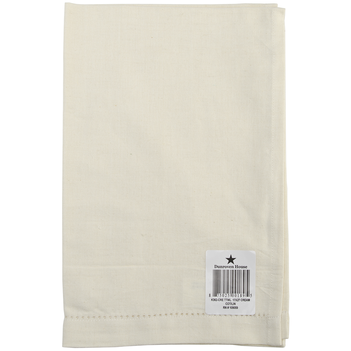Dunroven House Cotton/Linen Blend Hand Towel 17"X27"-Cream - image 1 of 2