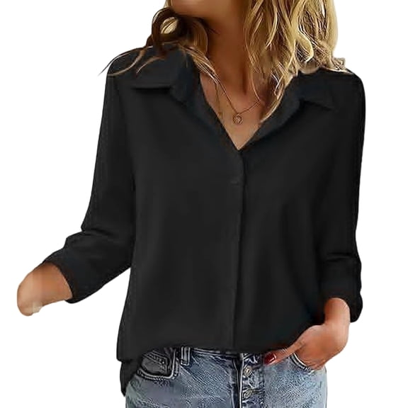 Cotton Linen Button Down Shirts for Women Long Sleeve Loose Fit Office Blouses Casual Business Linen Tops