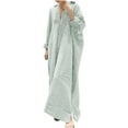 thumbnail image 1 of Cotton Linen Button Up Shirt Dress Womens Oversize Striped Long Sleeve Maxi Cover Up Dresses with Side Slits (Small, Green), 1 of 6