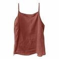 thumbnail image 1 of Cotton Linen Camisole Tops, Spaghetti Strap Loose Fit, Summer Sleeveless Tanks, Casual, Red 3XL, Size M-XXXL, 1 of 1