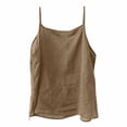 thumbnail image 1 of Cotton Linen Camisole Tops, Spaghetti Strap Loose Fit, Summer Sleeveless Tanks, Casual, Yellow 2XL, Size M-XXXL, 1 of 1