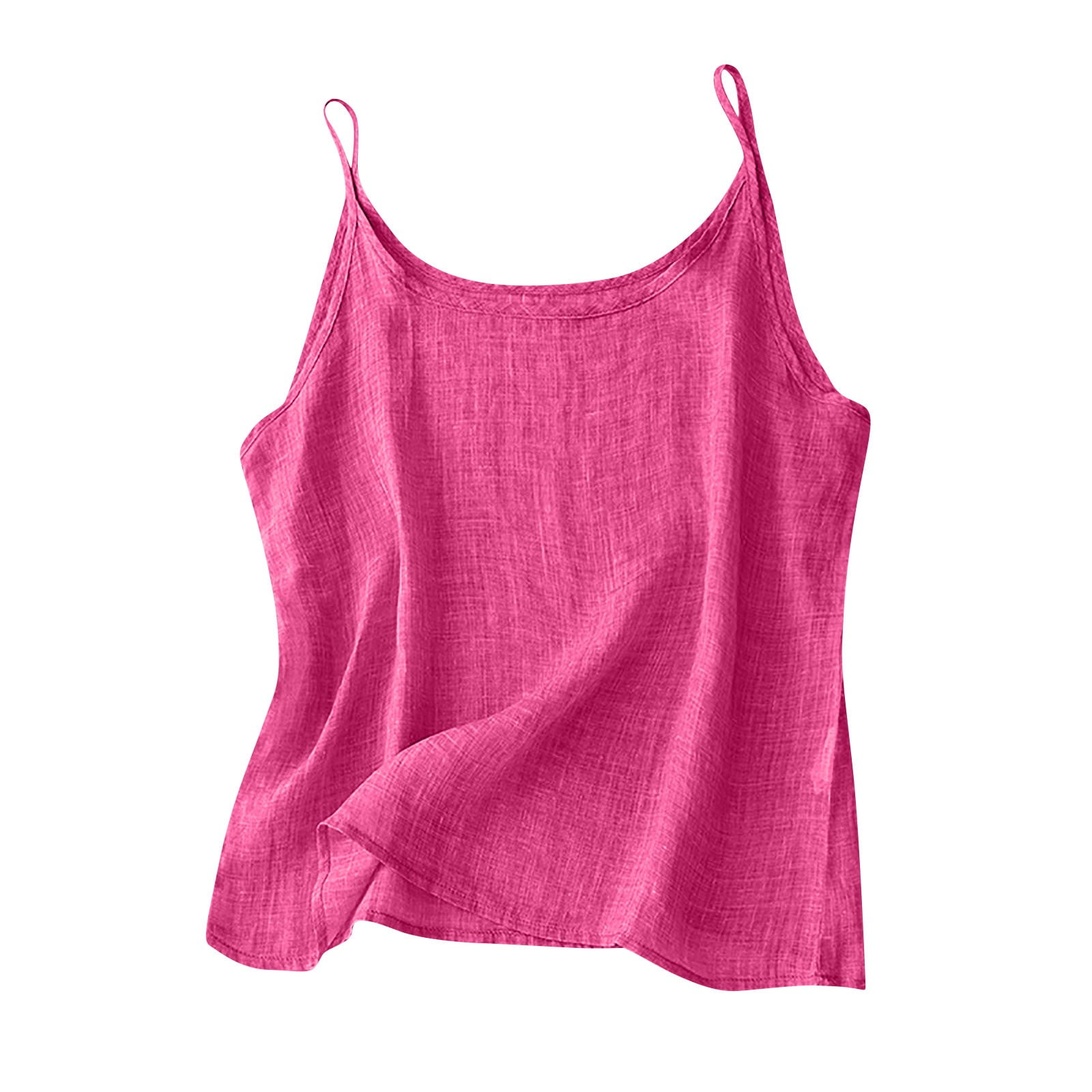 PINKMSTYLE Women's Sleeveless Halter Neck Tank Top - Double Lined, Spaghetti Strap, Light Pink, Medium