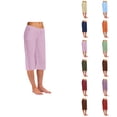 thumbnail image 1 of Cotton Linen Capri Pants for Women Elastic High Waist Straight Leg Relaxed Fit Casual Cropped Pants Capris with Pockets, 1 of 8