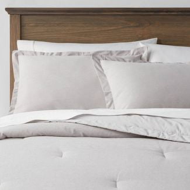 Cotton Linen Chambray Comforter Sham Set; Queen