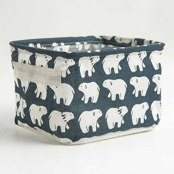 Cotton Linen Desktop Storage Basket Small Fabric Box for Clutter Organizing