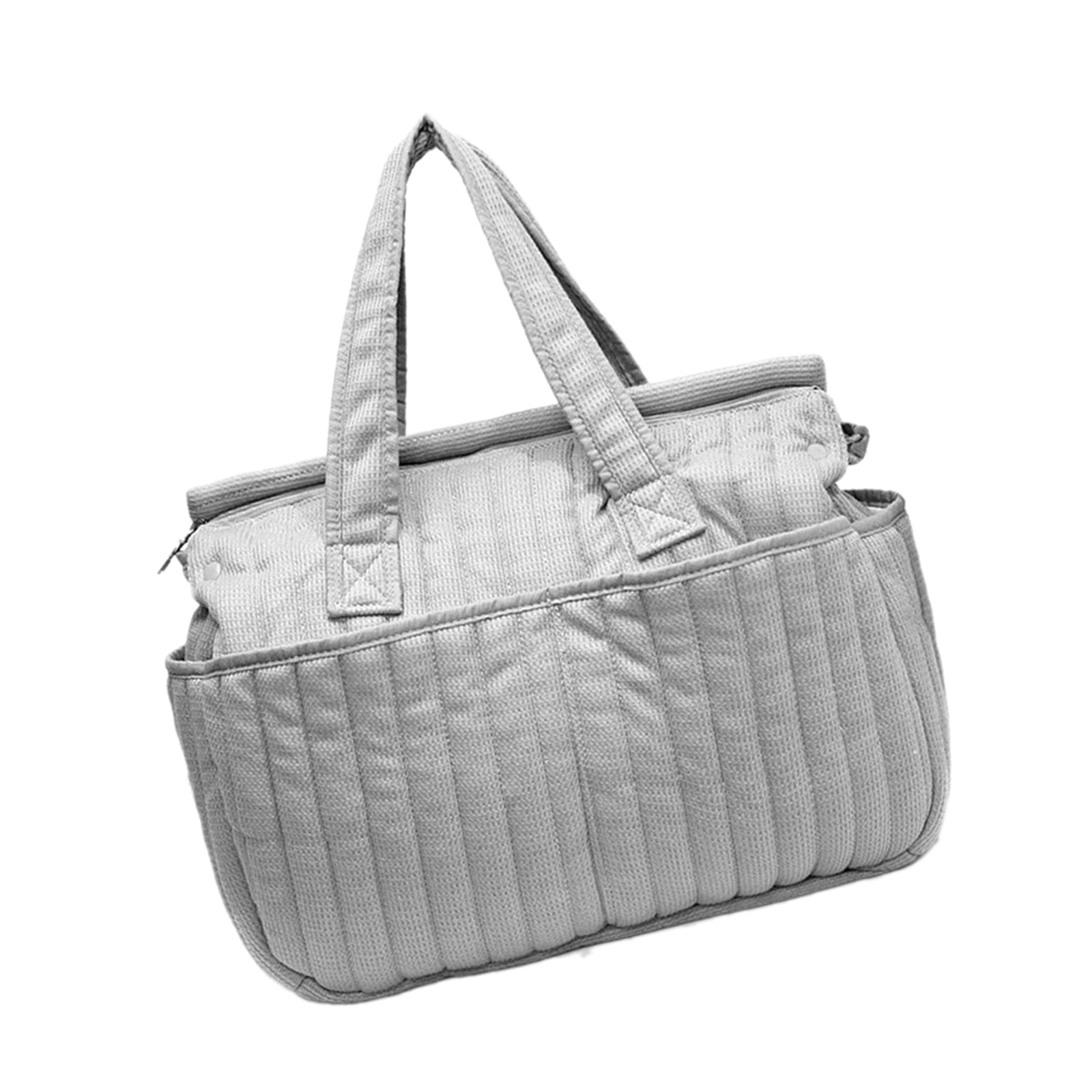 Cotton Linen Diaper Bag Portable Handbag Organiser with Easy Access Pockets for Traveling Parents and Newborns Care